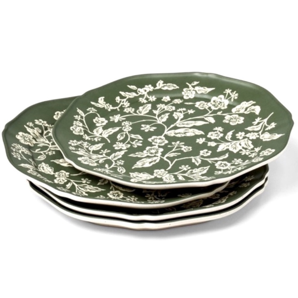 New! 4pk Threshold Designed+Studio McGee 8.5" Melamine Floral Salad Plates - Picture 6 of 13